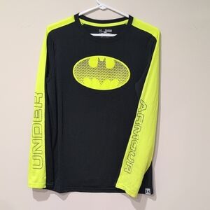 Under Armour Black and Neon Yellow Batman Shirt